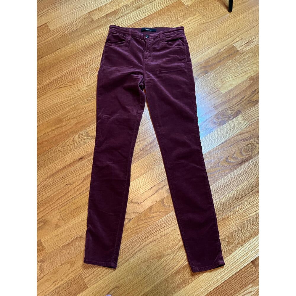J Brand Maria Oxblood velvet jeans 26 Skinny High rise‎ soft retro boho